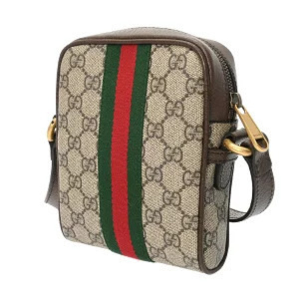 Gucci Beige Canvas Leather Bag GG Shoulder Ebony Supreme